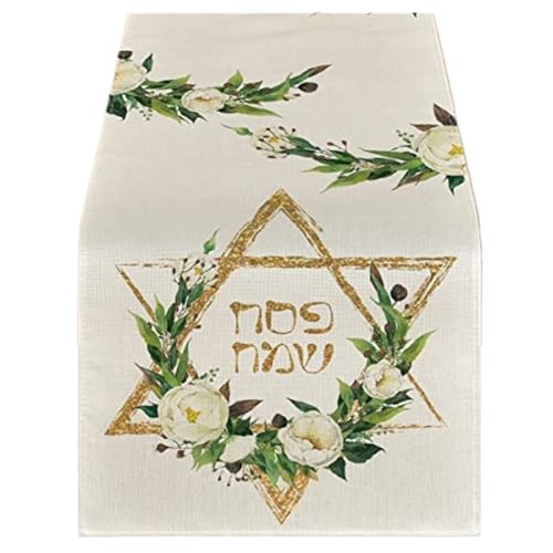 ZHAOQIN Tischläufer Modern Tischläufer mit blauen Blumen, saisonale Urlaubsdekoration, Esszimmer, Bauernhaus, Home-Party-Dekor(02,180x33cm 70x13inch) von ZHAOQIN