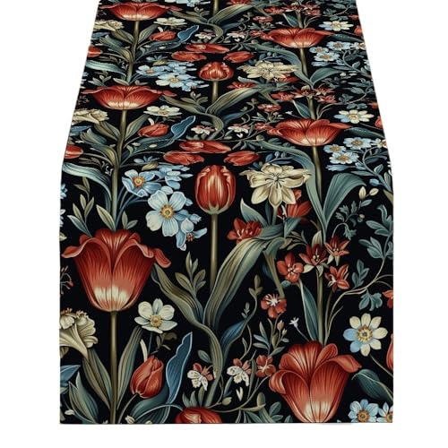 ZHAOQIN Tischläufer Modern Tulip Elegante Tischläufer for Esstisch Bedruckte Dekorationsaccessoires & Läufer Dekor Party Esszimmer Dekorationen Partys(1521(1),180-33cm 70-13inch) von ZHAOQIN