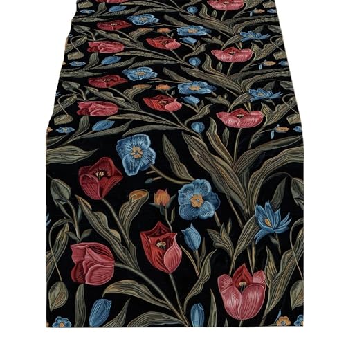 ZHAOQIN Tischläufer Modern Tulip Elegante Tischläufer for Esstisch Bedruckte Dekorationsaccessoires & Läufer Dekor Party Esszimmer Dekorationen Partys(1521(2),200-33cm 78-13inch) von ZHAOQIN
