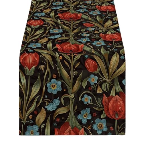 ZHAOQIN Tischläufer Modern Tulip Elegante Tischläufer for Esstisch Bedruckte Dekorationsaccessoires & Läufer Dekor Party Esszimmer Dekorationen Partys(1521(4),180-33cm 70-13inch) von ZHAOQIN