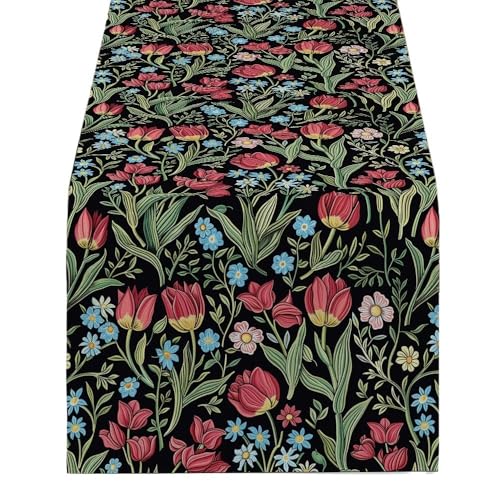 ZHAOQIN Tischläufer Modern Tulip Elegante Tischläufer for Esstisch Bedruckte Dekorationsaccessoires & Läufer Dekor Party Esszimmer Dekorationen Partys(1521(5),200-33cm 78-13inch) von ZHAOQIN