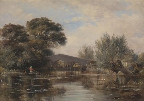 ZHAOSHAN Bekannt Kunst Poster Leinwand Tier Bild Godstow Bridge in der Nähe von von Edward William Cooke klassischer Kunstdruck für Office Home Decor 60x90cm von ZHAOSHAN