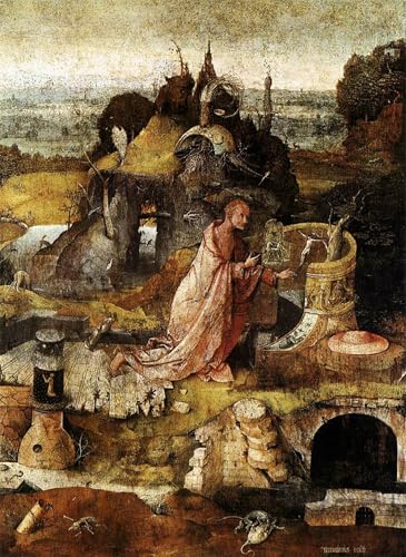 ZHAOSHAN Bekannt Kunst Poster Leinwand Tier Bild Versuchung des Heiligen von Hieronymus Boske klassischer Kunstdruck für Office Home Decor 60x90cm von ZHAOSHAN