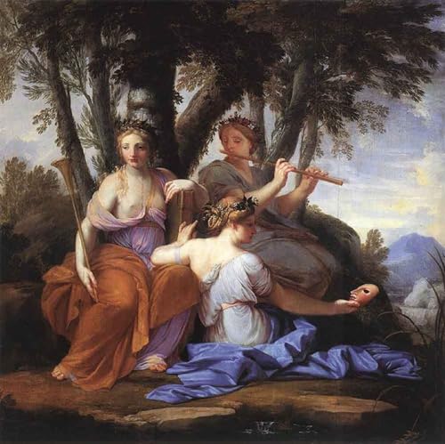ZHAOSHAN Bekannt Kunst Poster Leinwand Tier Bild die Musen: Clio Euterpe und Eustache Le Sueur klassischer Kunstdruck für Office Home Decor 60x90cm von ZHAOSHAN