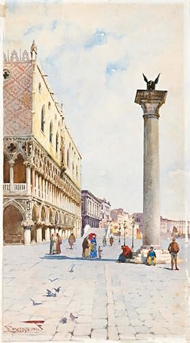 ZHAOSHAN Bekannt Wanddekorationen Gemalde Wand-Kunst Bild Ansicht Des Dogenpalastes Von Alberto Prosdocimi Wandbilder Drucke Poster für Office Home Decor 60x90cm von ZHAOSHAN