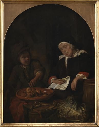 ZHAOSHAN Bekannt Wanddekorationen Gemalde Wand-Kunst Bild eine Frau die Obst und Heringe verkauft von Gabriel Metsu Wandbilder Drucke Poster für Office Home Decor 60x90cm ZHAOSHAN Bekannt Wanddekorationen Gemalde Wand-Kunst Bild eine Frau die Obst und Heringe verkauft von Gabriel Metsu Wandbilder Drucke Poster für Office Home Decor 60x90cm von ZHAOSHAN
