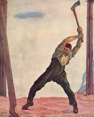 ZHAOSHAN Berühmte Gemälde Moderne Kunst Wandbild Poster Kunstdrucke Der Holzfäller Von Ferdinand Hodler Poster Bilder Leinwand für Office Home Decor 60x90cm von ZHAOSHAN