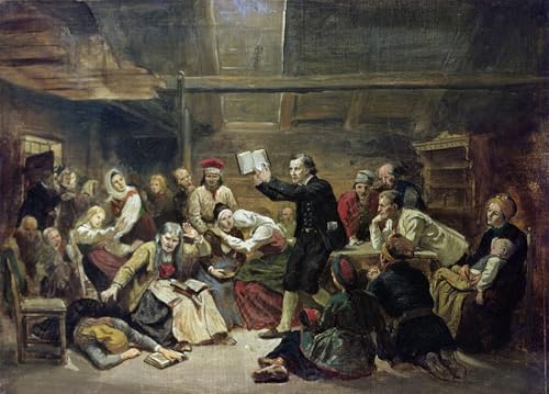 ZHAOSHAN Berühmte Gemälde Moderne Kunst Wandbild Poster Kunstdrucke Die Fanatiker von Adolph Tidemand Poster Bilder Leinwand für Wanddekoration 60x90cm von ZHAOSHAN