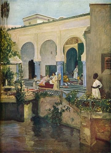 ZHAOSHAN Berühmte Gemälde Moderne Kunst Wandbild Poster Kunstdrucke Innenraum eines maurischen Harems von Sir Lavery Poster Bilder Leinwand für Wanddekoration 60x90cm von ZHAOSHAN