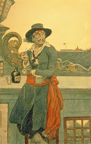 ZHAOSHAN Berühmte Gemälde Moderne Kunst Wandbild Poster Kunstdrucke Kidd auf dem Deck der Kombüse von Howard Pyle Poster Bilder Leinwand für Wanddekoration 60x90cm von ZHAOSHAN