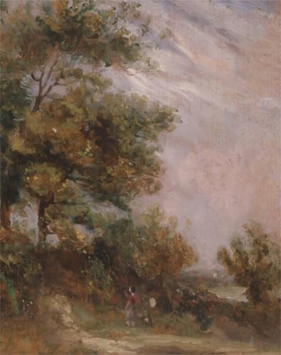 ZHAOSHAN Berühmte Gemälde Moderne Kunst Wandbild Poster Kunstdrucke Landschaft mit Bäumen und einer Figur von Kirchhof Poster Bilder Leinwand für Office Home Decor 60x90cm von ZHAOSHAN