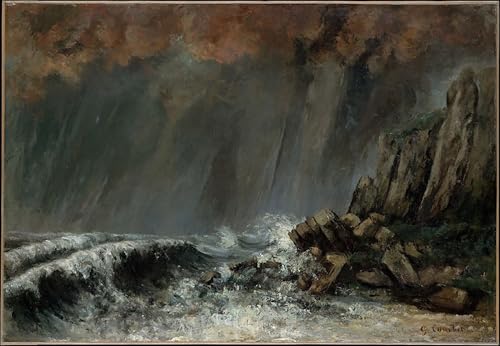 ZHAOSHAN Berühmte Gemälde Moderne Kunst Wandbild Poster Kunstdrucke Marine die wasserhose von gustave courbet Poster Bilder Leinwand für Wanddekoration 60x90cm von ZHAOSHAN