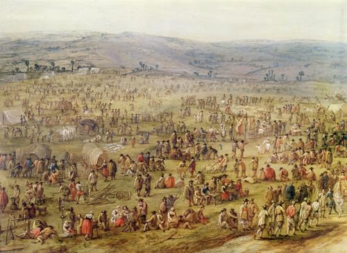ZHAOSHAN Berühmte Gemälde Moderne Kunst Wandbild Poster Kunstdrucke Militärlager von Robert Van Den Hoecke Poster Bilder Leinwand für Wanddekoration 60x90cm von ZHAOSHAN