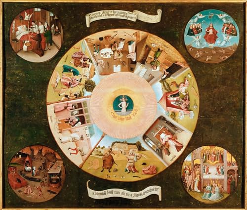 ZHAOSHAN Berühmte Gemälde Moderne Kunst Wandbild Poster Kunstdrucke Tryptisch des Jüngsten Gerichts. von Hieronymus Boske Poster Bilder Leinwand für Wanddekoration 60x90cm von ZHAOSHAN