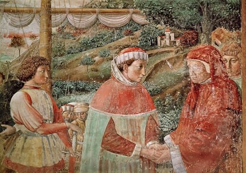 ZHAOSHAN Vintage Tier Bilder Grafiti Kunst Poster Der heilige Augustinus verlässt seine Mutter von Benozzo Di Lese Di Sandro Gozzoli Vintage Wandbild für Office Home Decor 60x90cm von ZHAOSHAN