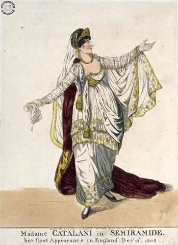 ZHAOSHAN Vintage Tier Bilder Grafiti Kunst Poster Madame Catalani in Semiramide Ihr erster Auftritt in von Richard Dighton Vintage Wandbild für Office Home Decor 60x90cm von ZHAOSHAN