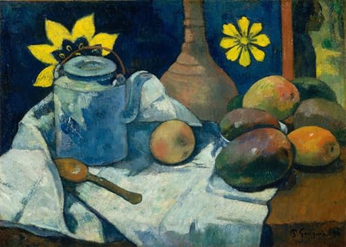 ZHAOSHAN Vintage Tier Bilder Grafiti Kunst Poster Stillleben mit teekanne und früchten von paul gauguin Vintage Wandbild für Office Home Decor 60x90cm von ZHAOSHAN