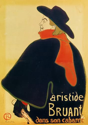ZHAOSHAN klassischer Leinwand drucken Ölgemälde Wandbilder Aristide Bruant in seinem Kabarett von henri de toulouse lautrec Abstraktes Foto Bild für Office Home Decor 60x90cm von ZHAOSHAN
