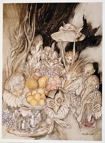 ZHAOSHAN klassischer Leinwand drucken Ölgemälde Wandbilder Geben sie mehrere Seltsame Formen ein, die ein banquest von arthur rackham Bringen Abstraktes Foto Bild für Office Home Decor 60x90cm von ZHAOSHAN