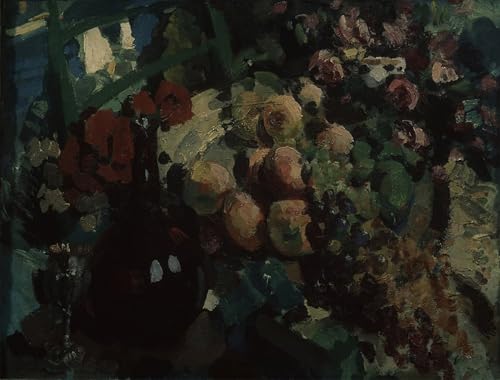 ZHAOSHAN klassischer Leinwand drucken Ölgemälde Wandbilder Stillleben Weinrebe und Früchte von Konstantin Alekseevich Korovin Abstraktes Foto Bild für Wanddekoration 60x90cm von ZHAOSHAN