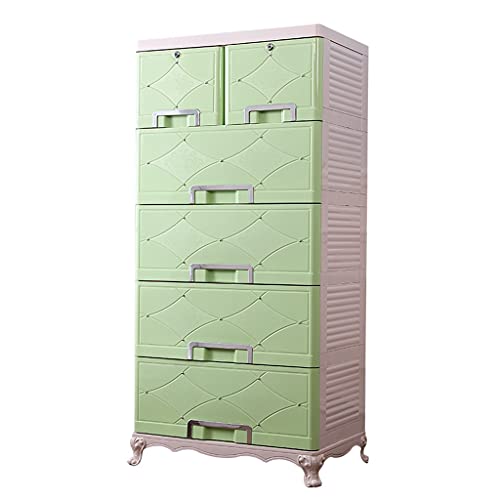 ZHAOSHUNLI Lagerschrank 66cm Dicke Schublade Lagerschrank Haushaltsraum Schrank Kommode Große Kapazität Kleiderschrank (Color : Green, Size : 7 Layers) von ZHAOSHUNLI