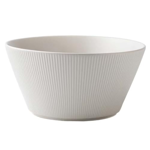 6,5-Zoll geprägte Keramiksalatschale, weiße Haushaltssuppenschale, Kapazität 950ml 6,5-Zoll geprägte Keramiksalatschale, weiße Haushaltssuppenschale, Kapazität 950ml von ZHAOSTORE