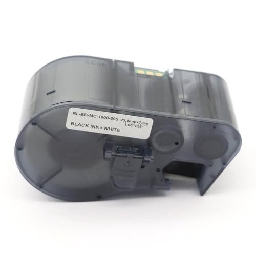 MC-1000-595 25,4 mmx7,6 m Selbstklebbares Etikett schwarz auf weißem kompatibel mit Brady BMP-41 BMP-51 BMP-53 PC-verknüpfter Drucker(1pcs MC-1000-595) von ZHAOXCAIN