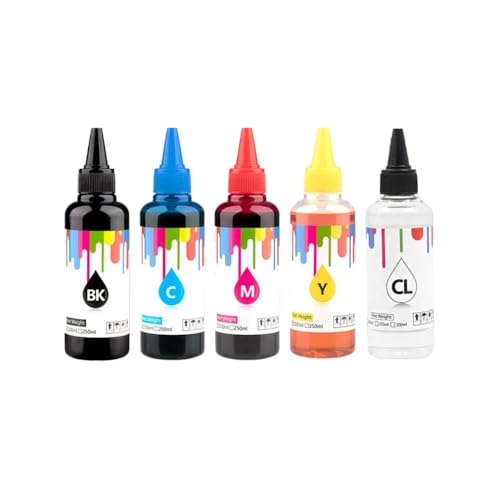 ZHAOXCAIN 100 ml Universal Dye Ink Kit kompatibel mit verschiedenen Tintenstrahldruckermodellen, einschließlich und Kompatibel mit Tankpatronen CISS(BK C M Y CL) von ZHAOXCAIN