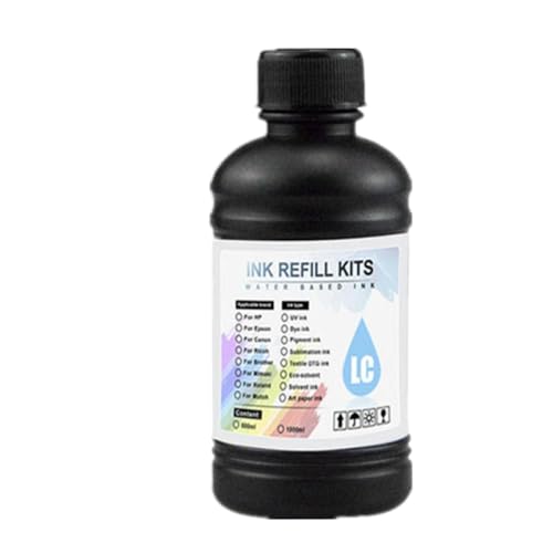 ZHAOXCAIN 250 ml Flasche Harttinte CMYK Weiße LED -Tinte kompatibel mit DX5 DX7 XP600 TX800 Printheads i3200 I1600 R1900 R2000 RL800 Drucker(1PC-LC-Hard) von ZHAOXCAIN