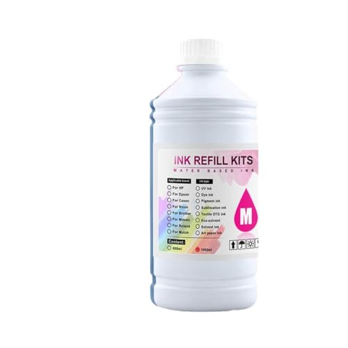 ZHAOXCAIN DTG -Tinte Textiltinte Kompatibel mit Kleidungsstücke, die mit i3200 DX5 DX6 DX7 TX800 I1600 4050 6090 Printheads Kompatibel mit L800 1390 R1900 R2000 F2000 F2100 kompatibel sind(1pc-M) von ZHAOXCAIN