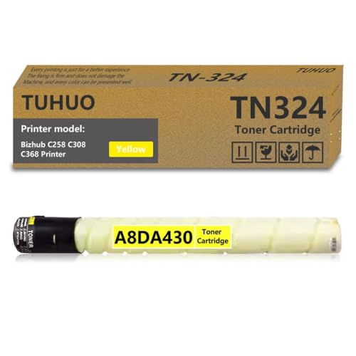 ZHAOXCAIN Kompatible TN324 TN-324 Farbtoner-Patrone TN324K TN324C TN324M TN324Y zur Verwendung mit C258 C308 C368 Druckern(Yellow-300g) von ZHAOXCAIN