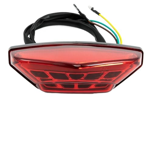 ZHAOYUQI Motorrad RüCklicht 3 Drähte Motorrad Rücklicht Rot Rauchglas Tagfahrlicht Universal RüCklicht Motorrad(Red) von ZHAOYUQI