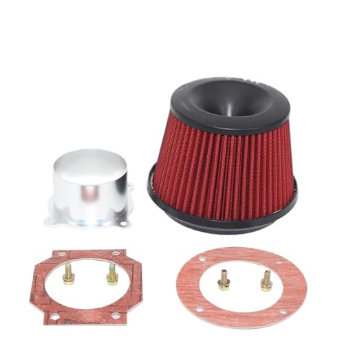 ZHAUPMCB Luftfilter Autofilter Luftansaugsystem Filtre A Air Voiture Universalanschlusssockel Rot Grün 3 Zoll 76 mm Autos Motorluftfilter(Red) von ZHAUPMCB