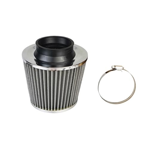 ZHAUPMCB Luftfilter Universal 76mm Auto Luftfilter Kaltlufteinlass Luftfilter 3 Zoll Auto Modifizierter EinlassEinlass Luftfilter Motorluftfilter(Silver) von ZHAUPMCB