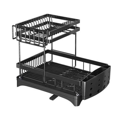 ZHCHAO Aufbewahrung und Organisation von Geschirr, Küchenregal, Abtropfgestell mit Ablage für Essstäbchen von ZHCHAO