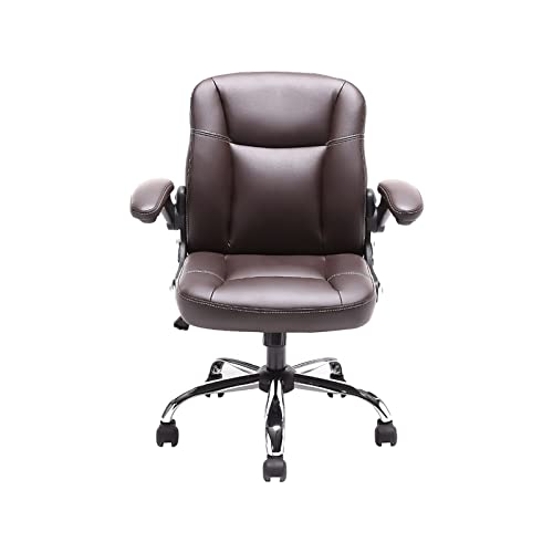 ZHCHAO Bürostuhl aus Leder mit Rollen, drehbar (Argento) von ZHCHAO