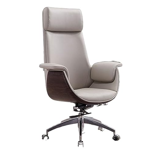 ZHCHAO Bürostuhl aus PU-Leder, hohe Rückenlehne, Computerstuhl, Büromöbel, Taillenschutz, drehbar von ZHCHAO