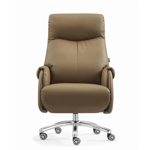 ZHCHAO Bürostuhl mit Hebebürostuhl, kann zum Zurücklehnen des Heimbürostuhls verwendet werden, Leder-Drehstuhl von ZHCHAO