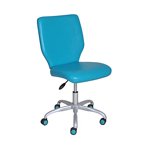 ZHCHAO Bürostuhl mit mittlerer Rückenlehne mit passenden bunten Rollen, grau Gamingstuhl aus Kunstleder (Argente) von ZHCHAO