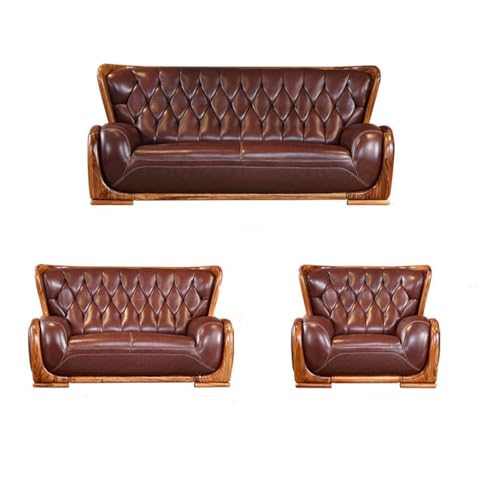 ZHCHAO Europäische Holz-Skelett-Sofa-Kombination Massivholz Gebogene Möbel Wohnzimmer Große Familienkombination von ZHCHAO