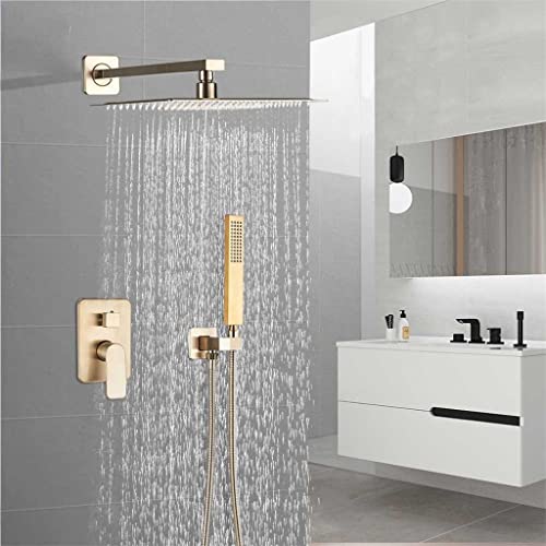 ZHCHAO Gold Dusche Mischbatterie Wasserhahn Drehen an der Badewanne Spout Wandmontage Heizgerät Dusche Dusche Wasserhahn (Größe: 25,4 cm) von ZHCHAO