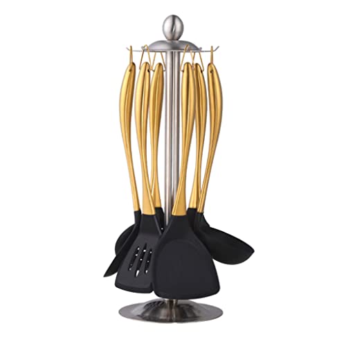 ZHCHAO Kochwerkzeug-Set aus Silikon, Küchengeschirr, Edelstahlgriff, Suppenkelle, Sieb-Set von ZHCHAO