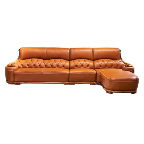 ZHCHAO Massivholz Sofa Kombination Holz Skelett Gebogen Wohnzimmer Groß und Klein Ecksofa Ganzes Sofa von ZHCHAO
