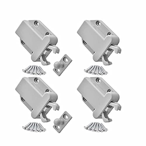 ZHCHAO Türriegel für Küchenschrank, Touch-Entriegelung, Schublade, Schrankschloss, Bolzen, 4 Stück (Farbe: Argento) von ZHCHAO