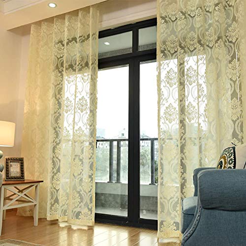 ZHCHL Voile Vorhang 2er Set, Transparent Vorhang, Stickerei Vorhang, Sichtschutz FüR Ihre PrivatsphäRe, FüR Fenster Wohnzimmer Und TerrassentüR ZHCHL Voile Vorhang 2er Set, Transparent Vorhang, Stickerei Vorhang, Sichtschutz FüR Ihre PrivatsphäRe, FüR Fenster Wohnzimmer Und TerrassentüR von ZHCHL
