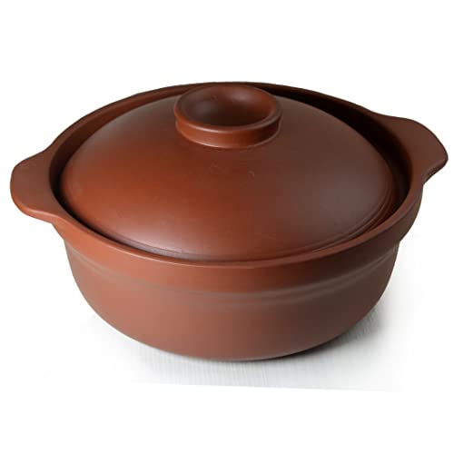 Kasserolle Tontopf hitzebeständige Premium-Keramikschalen Deckel Kochen Suppe Yixing Zisha unglasiert (rot 80 oz) von ZHCHSH