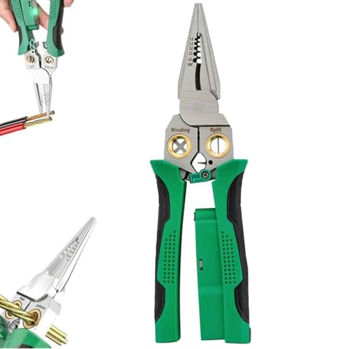 8 in 1 Wire Stripping Pliers,8 in 1 Multifunctional Wire Stripping Pliers with Electricity Measurement Function,Cable Scissors for Stripping, Winding,Splitting (Green) von ZHCWEP