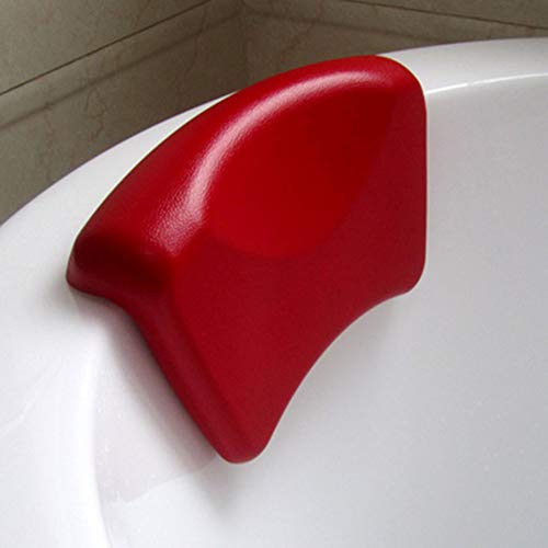 Badewannenkissen Badewannenkissen, Badewannen-Anti-Rutsch-Kissen Kissen Kopfstütze, Nacken- und Rückenwasserdichtes Badekissen Rutschfestes Badekissen,Rot,275 * 160 * 60mm von ZHDBD