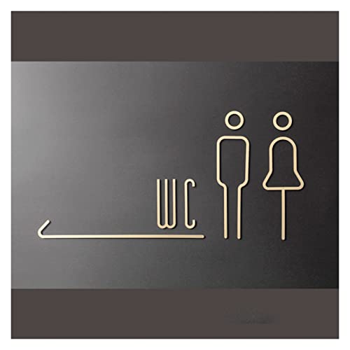 WC-Schild, Messing-Männer- und Damen-Figuren-Schilder-Set, moderne Badezimmer-Türschilder, WC-Beschilderung (Wc) von ZHDBD