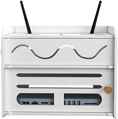 WiFi-Router-Aufbewahrungsbox WiFi-Rack Massivholz Wireless-Router-Aufbewahrungsbox WiFi-Buchse Finishing-Box Aufbewahrungsbox TV-Rack Wireless-Router-Aufbewahrungsbox von ZHDBD